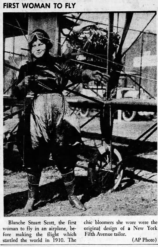 Blanche Stuart Scott, the first woman to fly an airplane